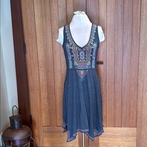 Johnny Was grey knit sleeveless dress S